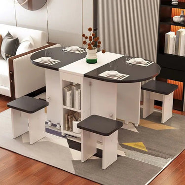 Compact Retractable Folding Dining Table Set - InspiredGrabs.com